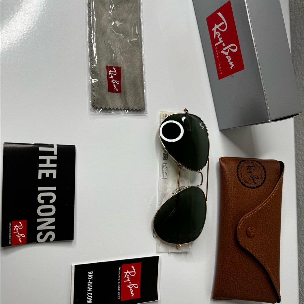 NEW Ray Ban Aviator large metal sunglasses